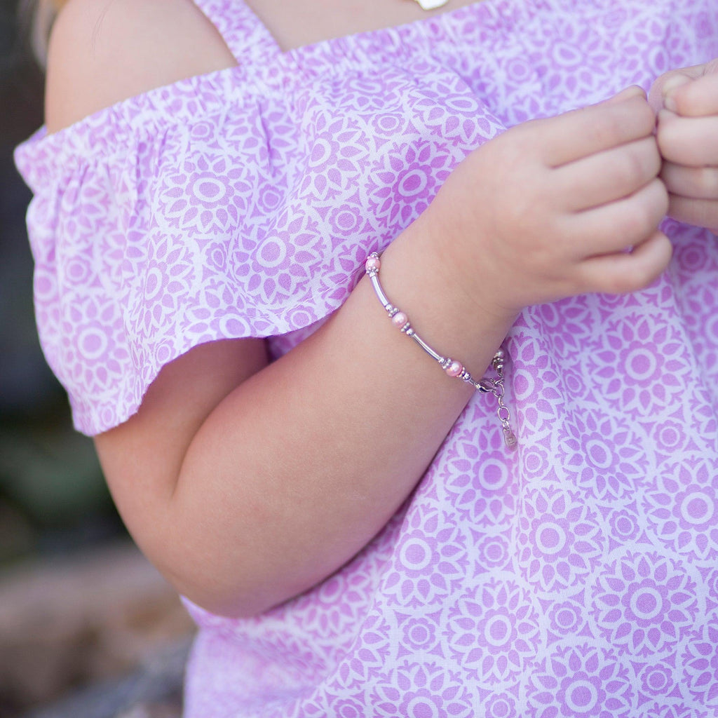 Sterling Silver Pink Pearl Bracelet for Baby and Kids - Trendolla Jewelry