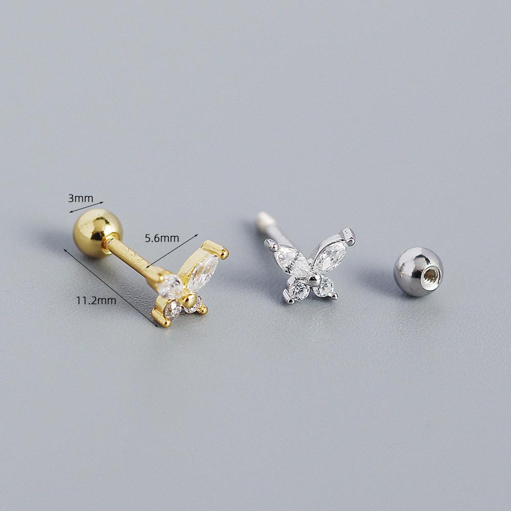 Trendolla Butterfly Ball Back Earrings Nap Earrings - Trendolla Jewelry