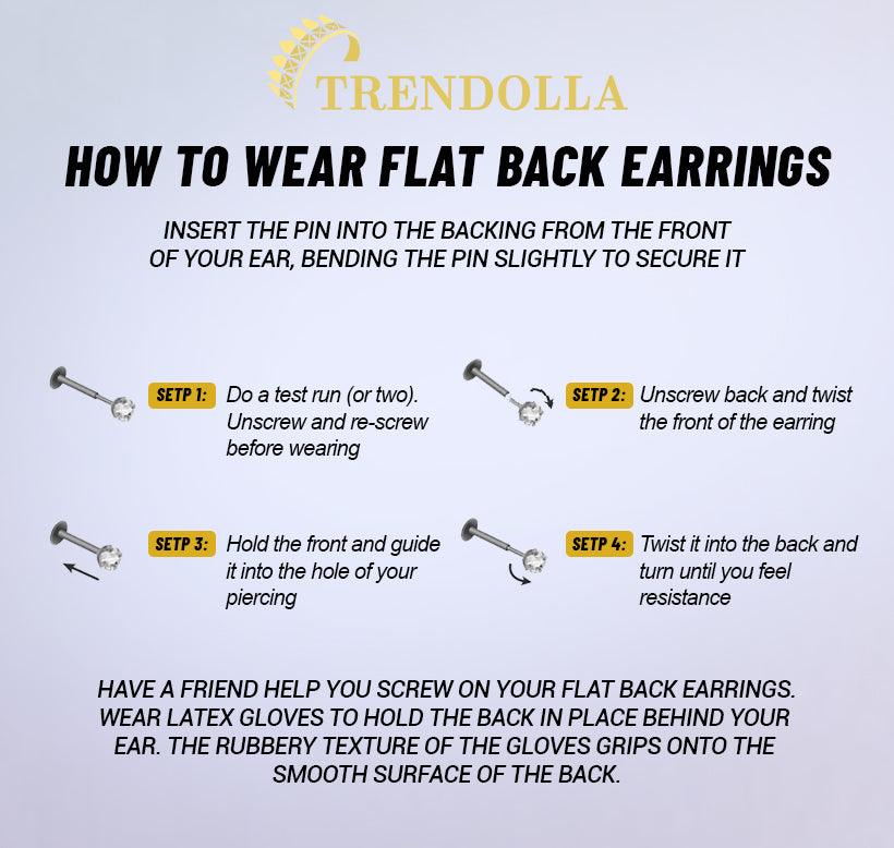Trendolla Moonstone Stud Earrings Ball Back Earrings Nap Earrings - Trendolla Jewelry